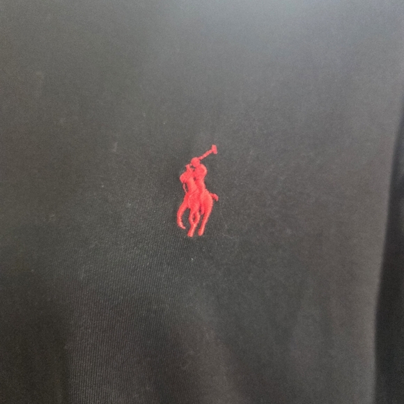 Ralph Lauren Performance Black Tee with Red Logo Size Med - Picture 5 of 5